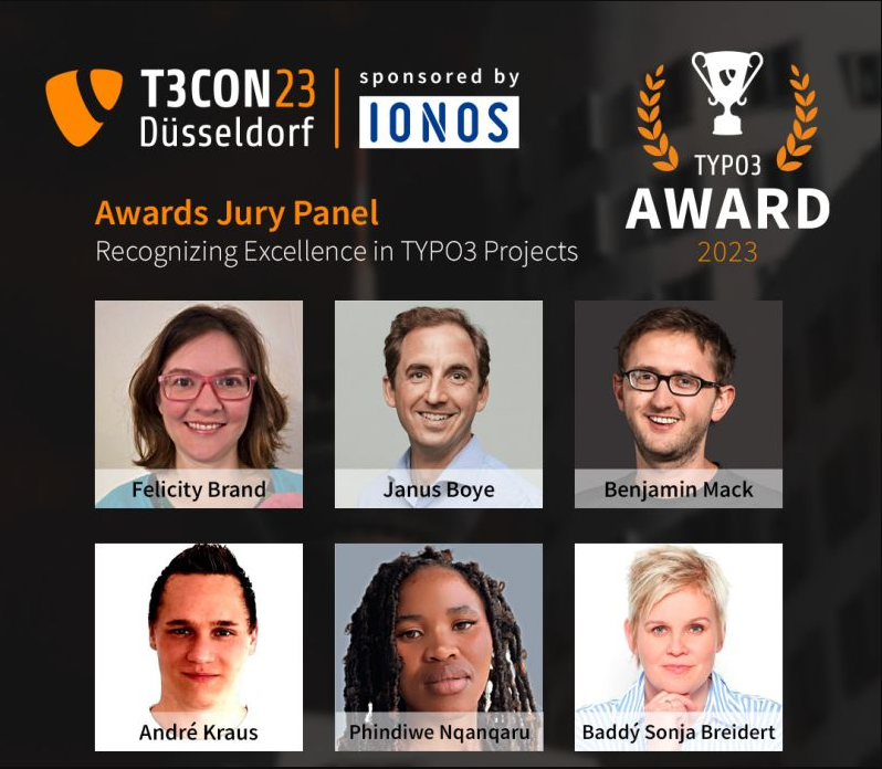 2023 TYPO3 Awards Jury Panel for T3CON